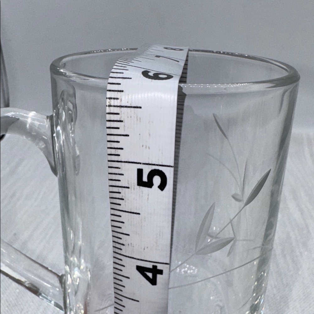 Princess House Heritage Crystal Irish coffee Mug Floral Etch Footed 8oz #504 - Picture 7 of 7